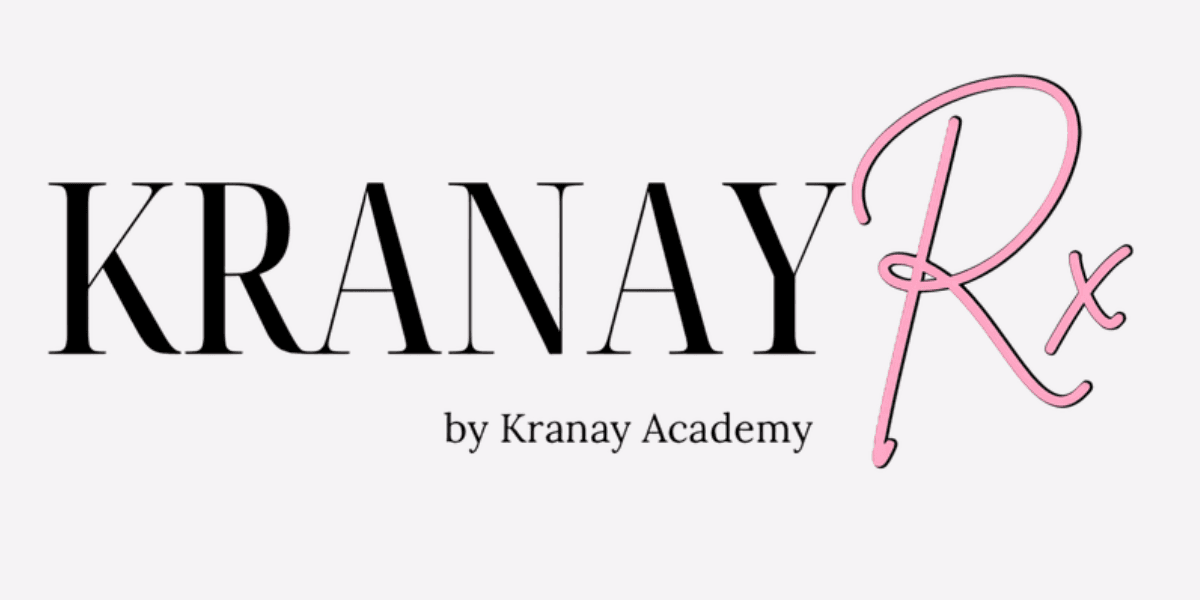 Logo for Kranay Academy featuring "KRANAY" and "Rx" in elegant fonts